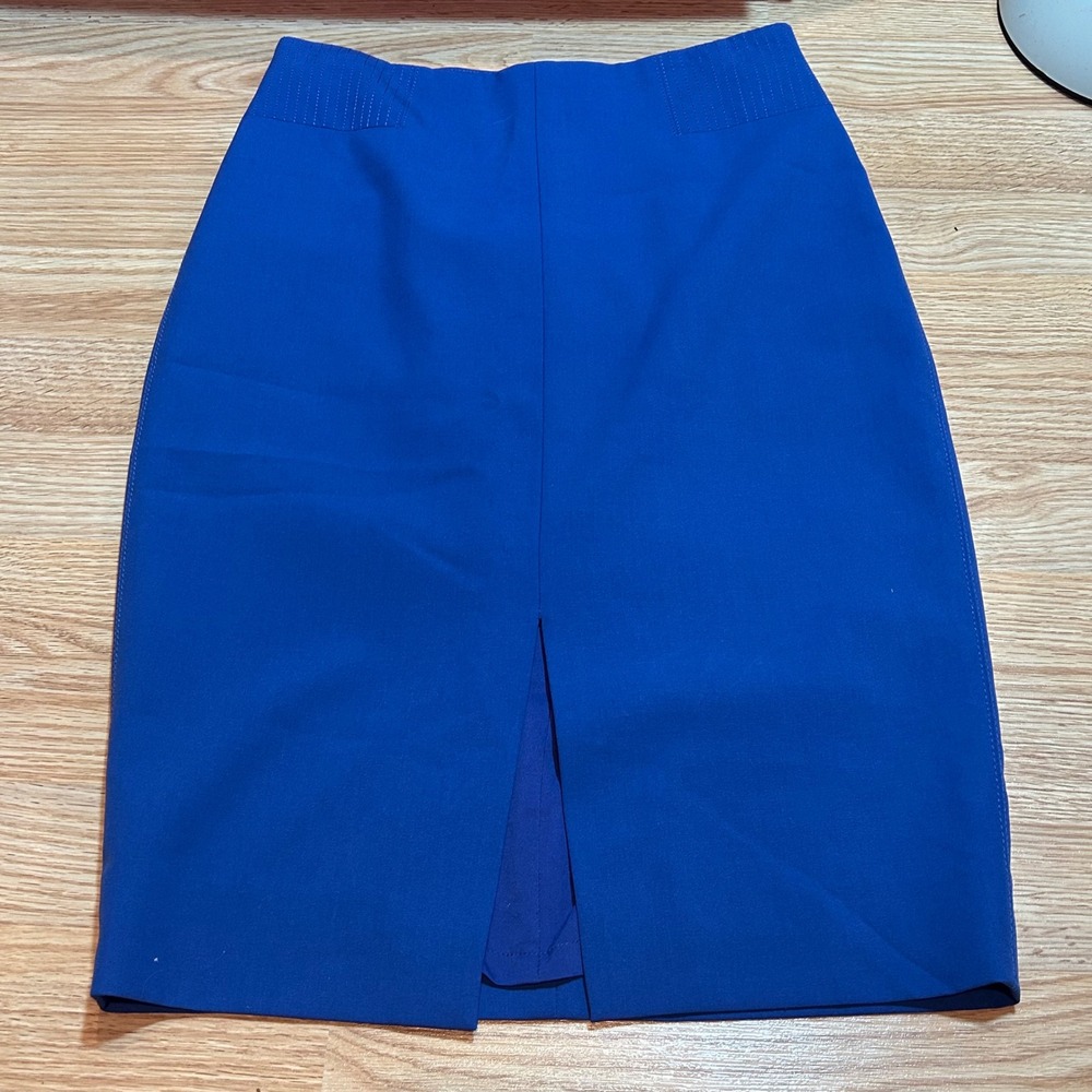 White House‎ Black Market Cobalt Blue Pencil Skirt Size 2 Office Career Stretch
